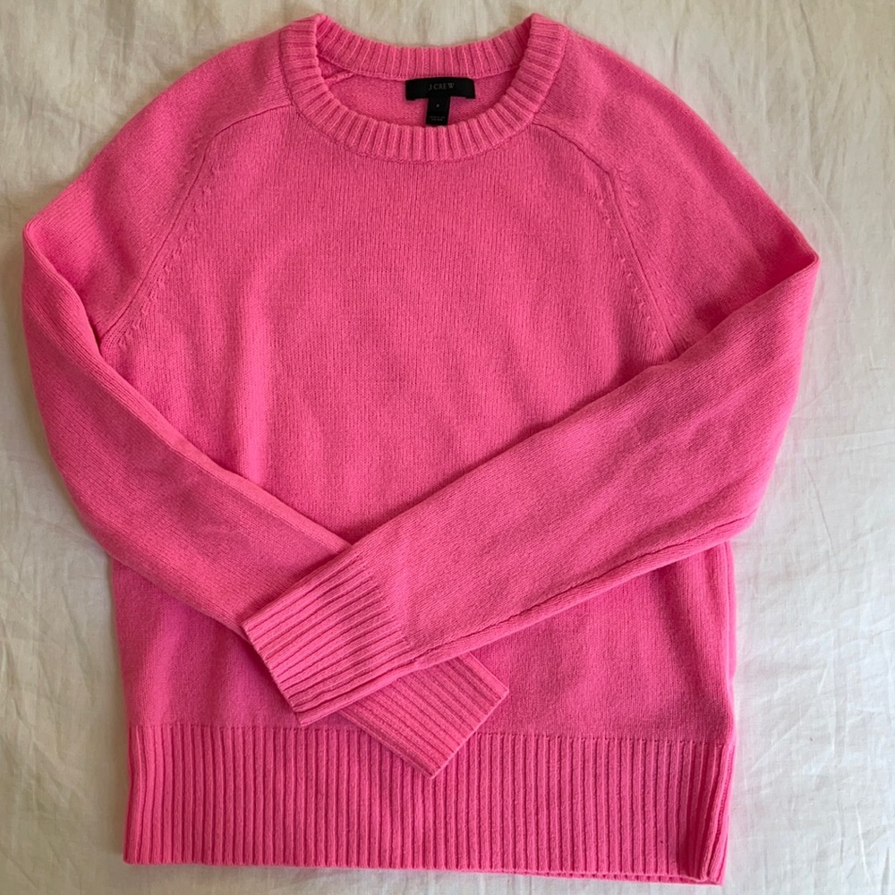 J Crew Hot Pink Wool Sweater